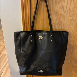 Coach Black Pebbled Leather Tote